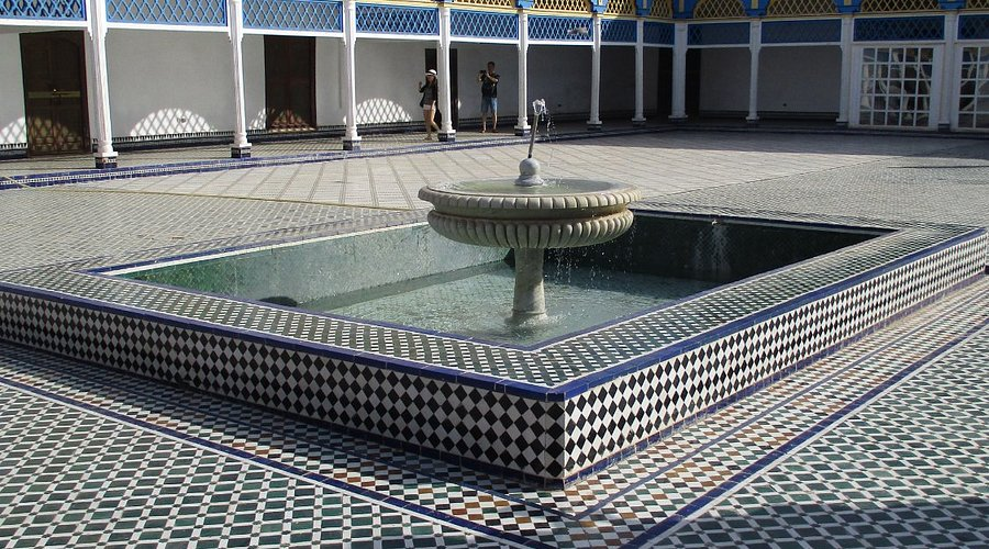 Intricately tiled courtyard of Bahia Palace