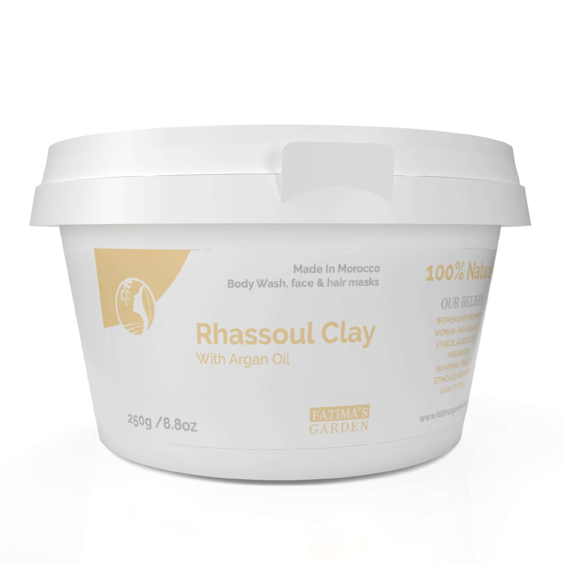 Traditional Moroccan ghassoul clay mask application