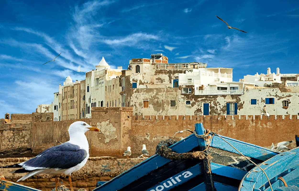 Thuya wood carving workshop in Essaouira's historic medina