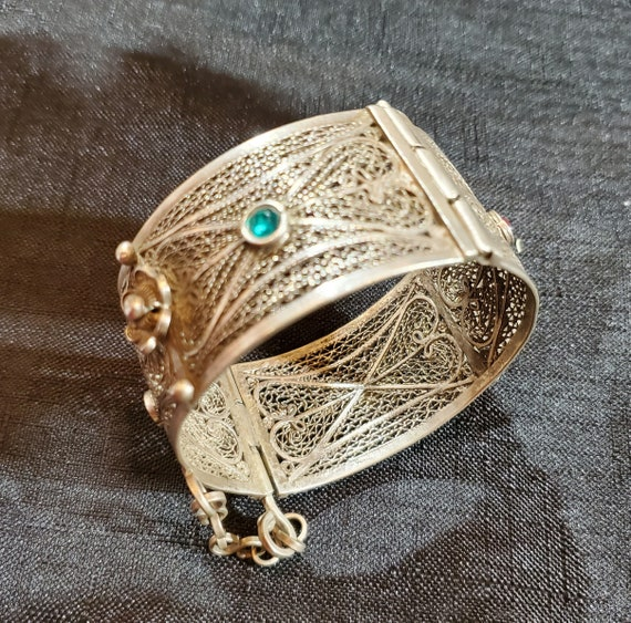 Intricately designed silver jewelry pieces from Tiznit, Morocco